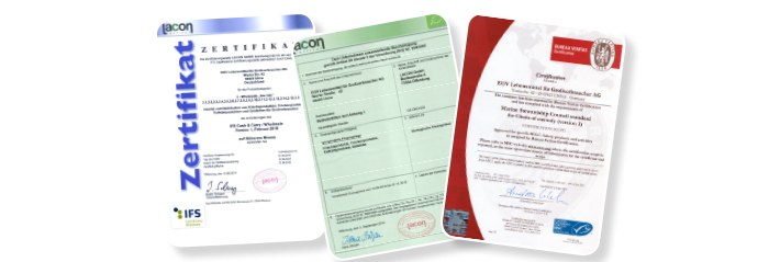 Verschiedene Zertigfikate als Collage